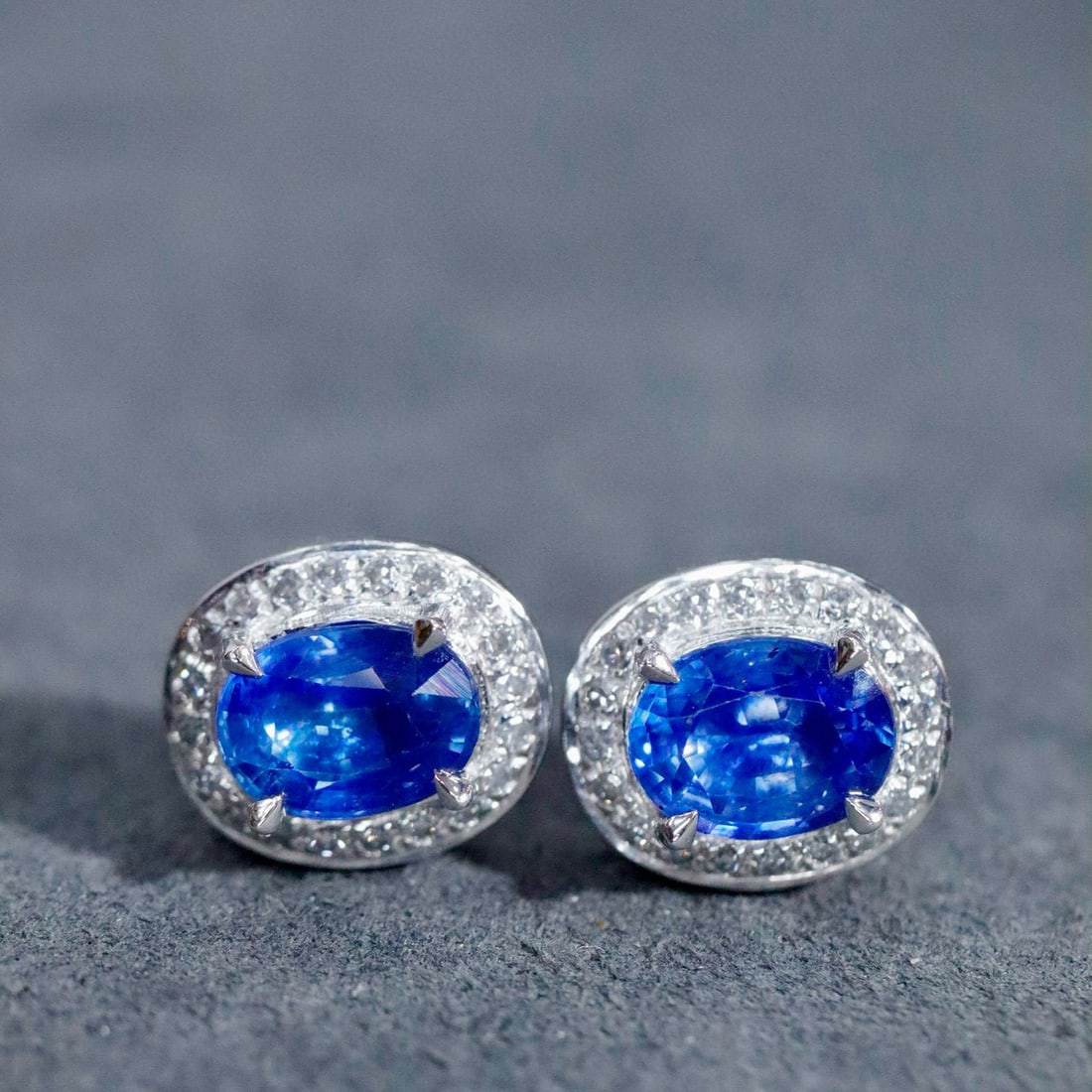 14k Gold 1.91 Ctw Natural Sapphire & Diamond Earrings - 2