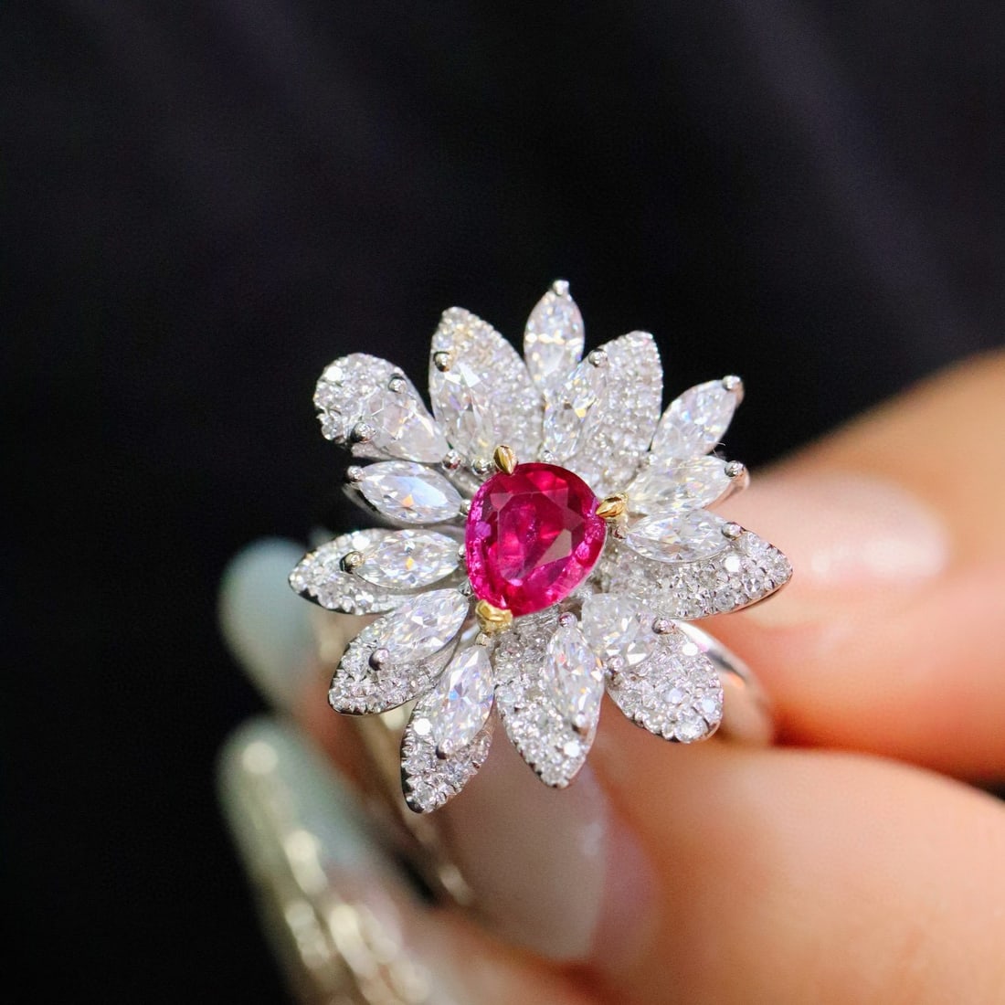 14k Gold 0.79 Ctw Natural Ruby & Diamond Ring (1 of 7)