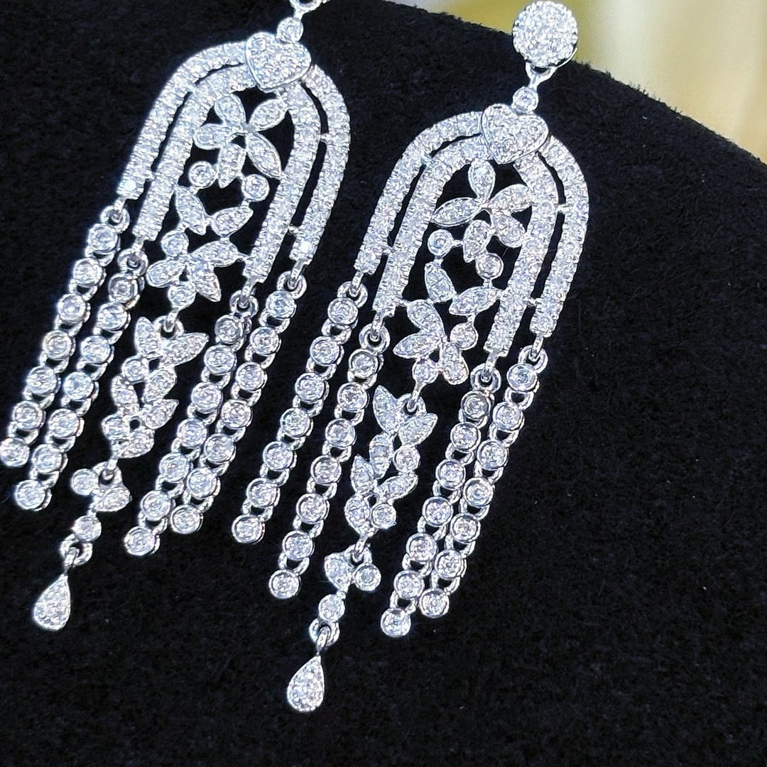 14k Gold 1.1 Ct Natural H Diamond Earrings - 2