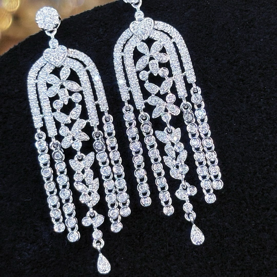14k Gold 1.1 Ct Natural H Diamond Earrings - 3