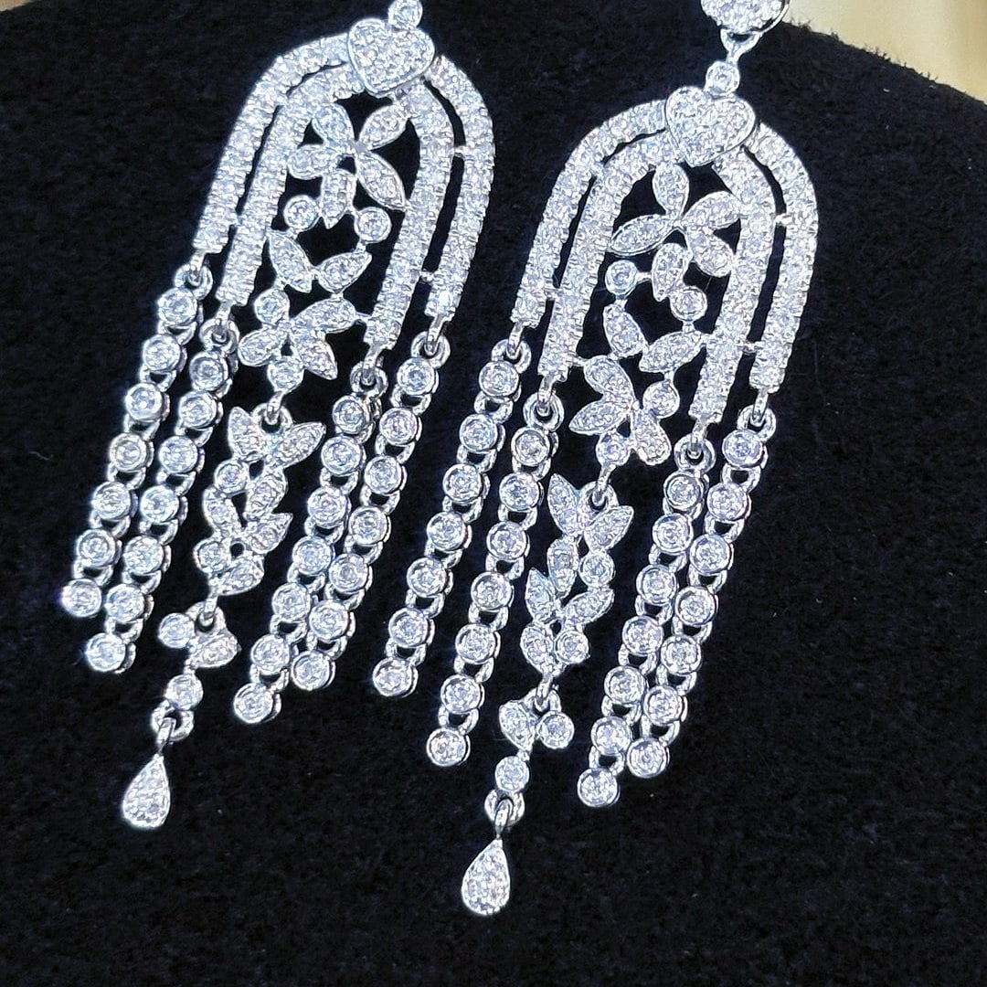 14k Gold 1.1 Ct Natural H Diamond Earrings - 4