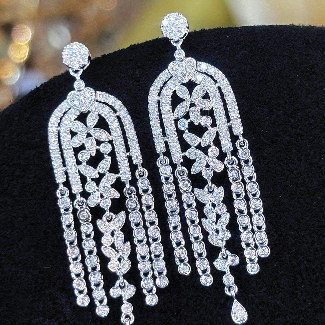 14k Gold 1.1 Ct Natural H Diamond Earrings - 5