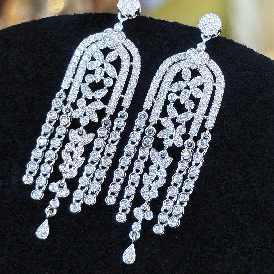 14k Gold 1.1 Ct Natural H Diamond Earrings - 6