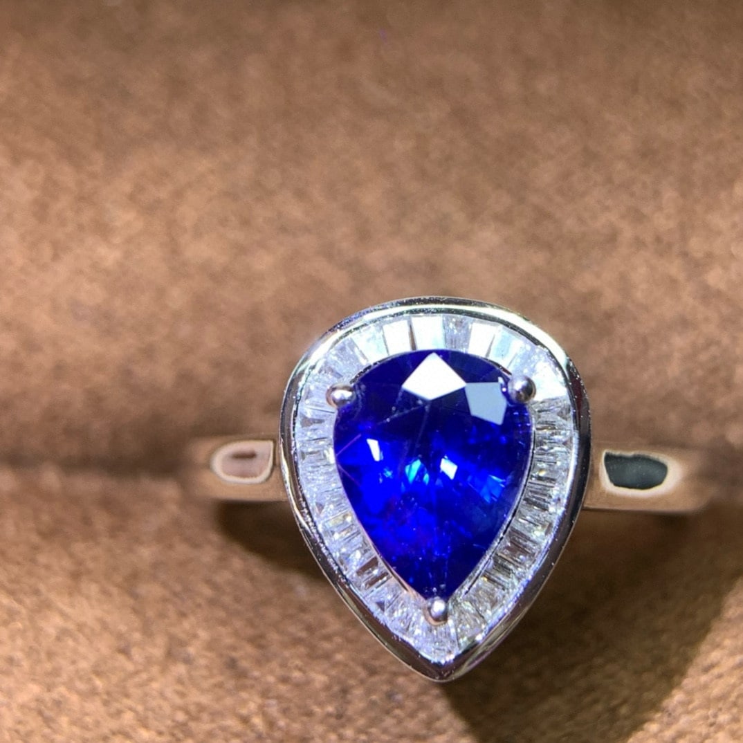 14k Gold 1.55 Ctw Natural Sapphire & Diamond Ring - 2