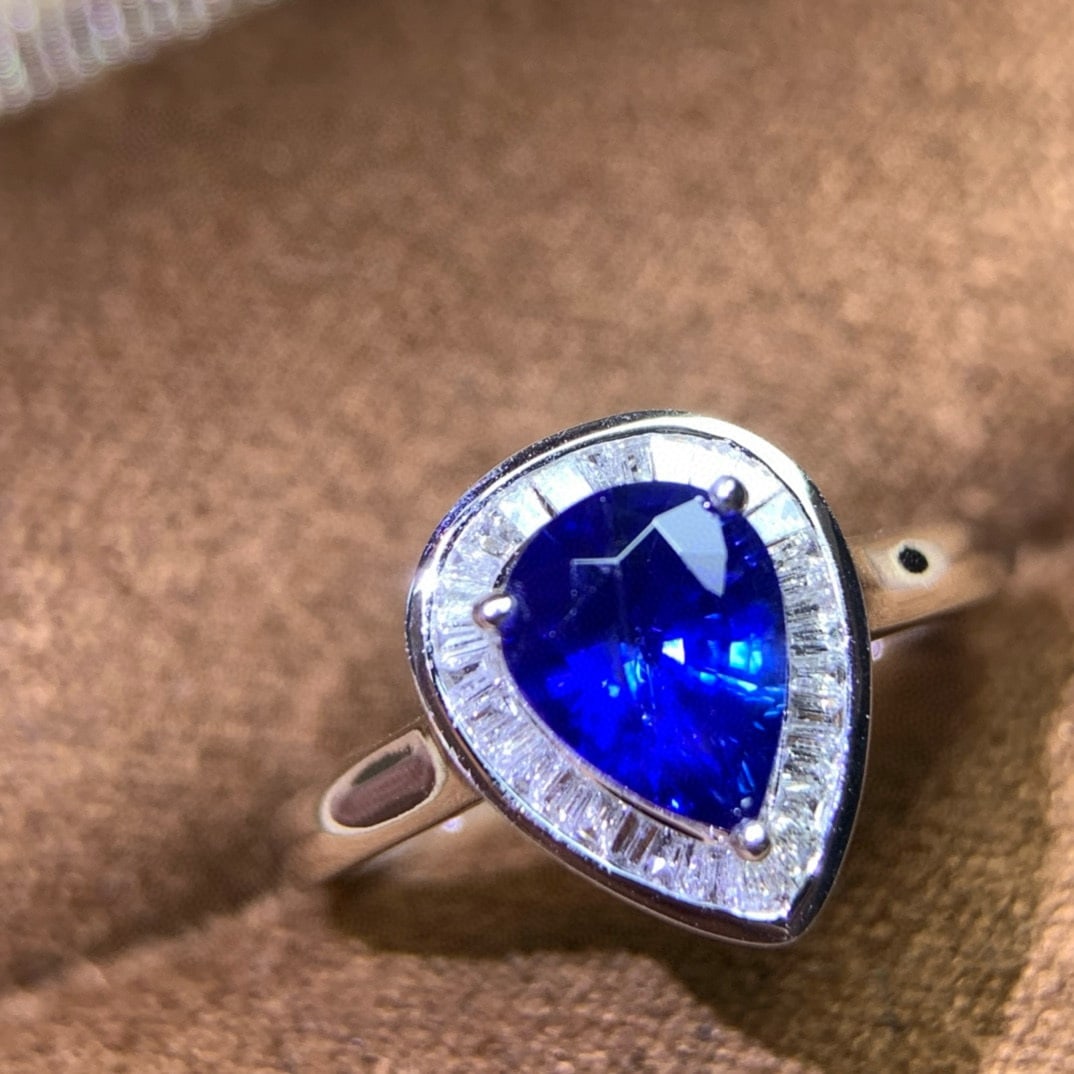14k Gold 1.55 Ctw Natural Sapphire & Diamond Ring - 3