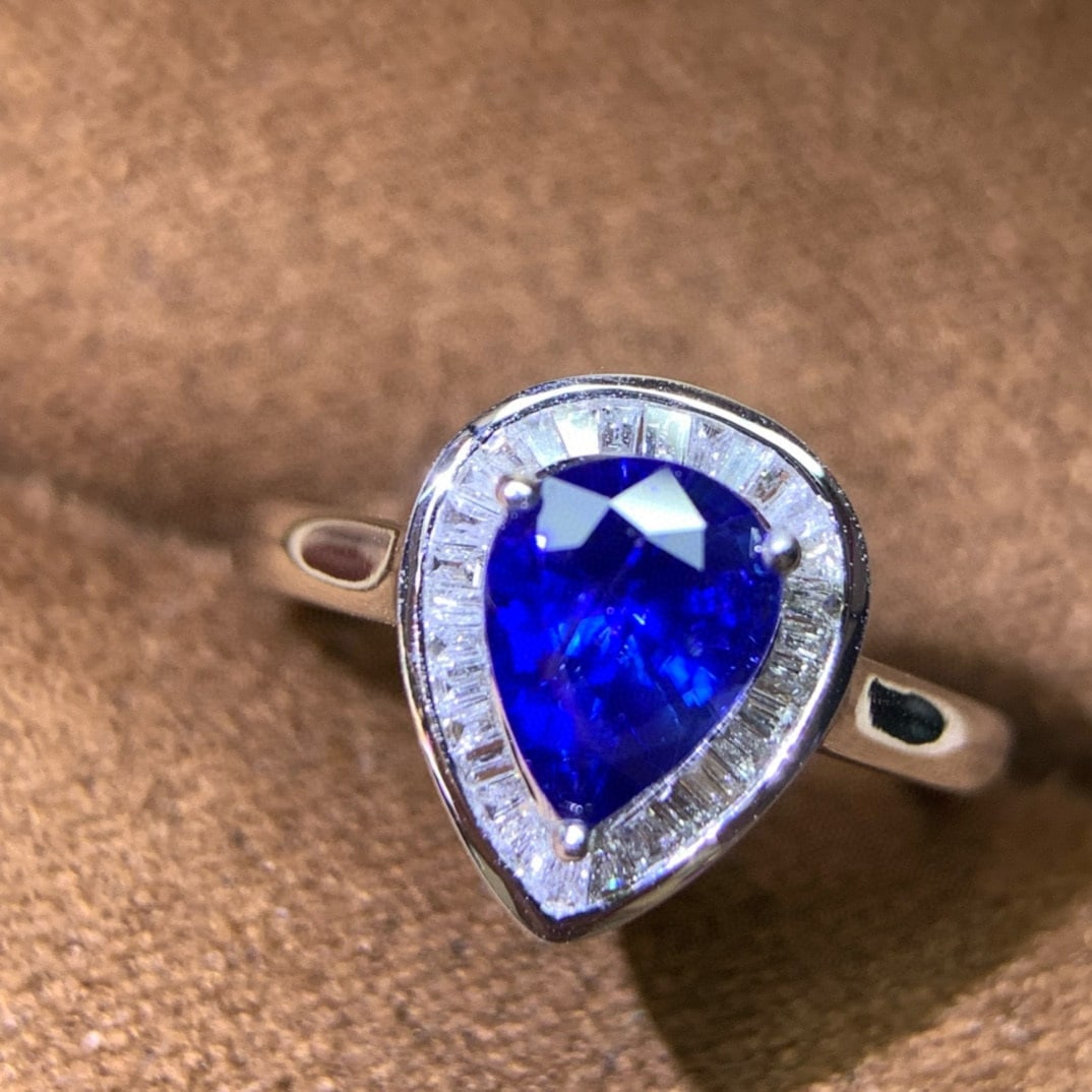 14k Gold 1.55 Ctw Natural Sapphire & Diamond Ring - 4