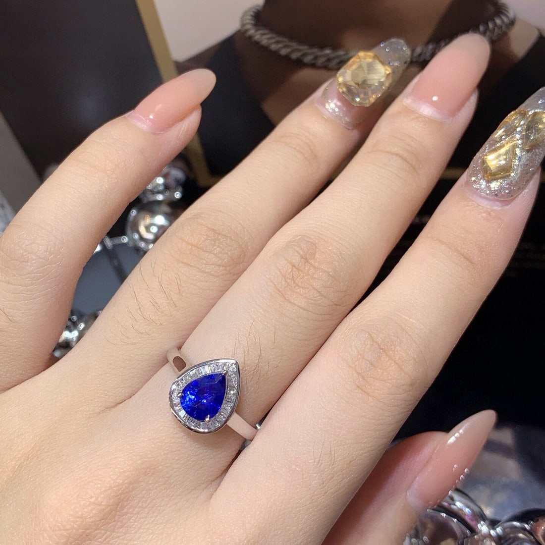 14k Gold 1.55 Ctw Natural Sapphire & Diamond Ring - 5