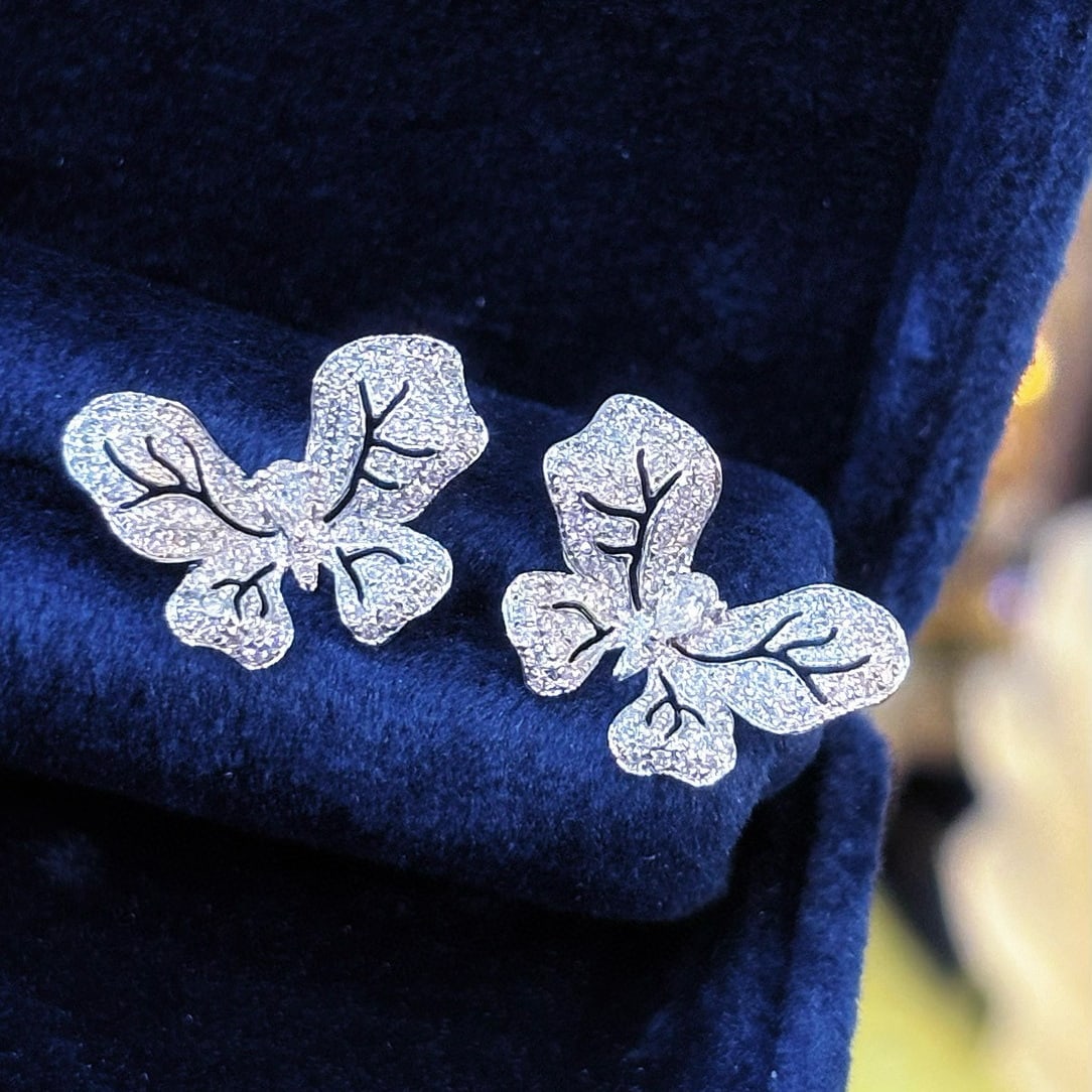 14k Gold 0.70 Ct Natural H Diamond Earrings - 2
