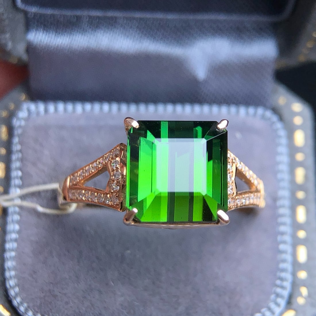14k Gold 3.79 Ct Natural Tourmaline & Diamond Earrings - 5