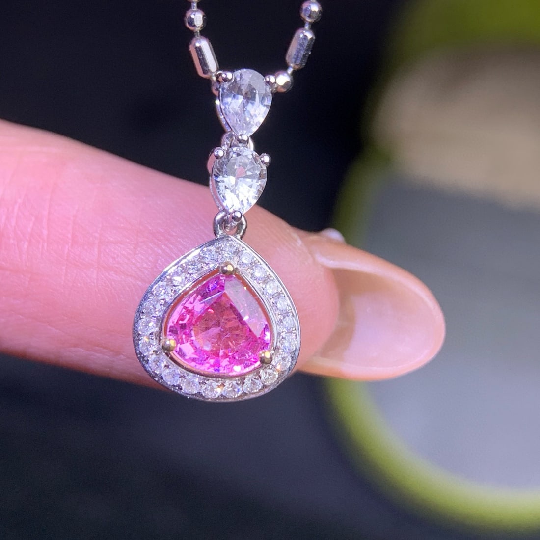 14k Gold 0.915 Ctw Natural Sapphire & Diamond Pendant( Without Chain ) - 5