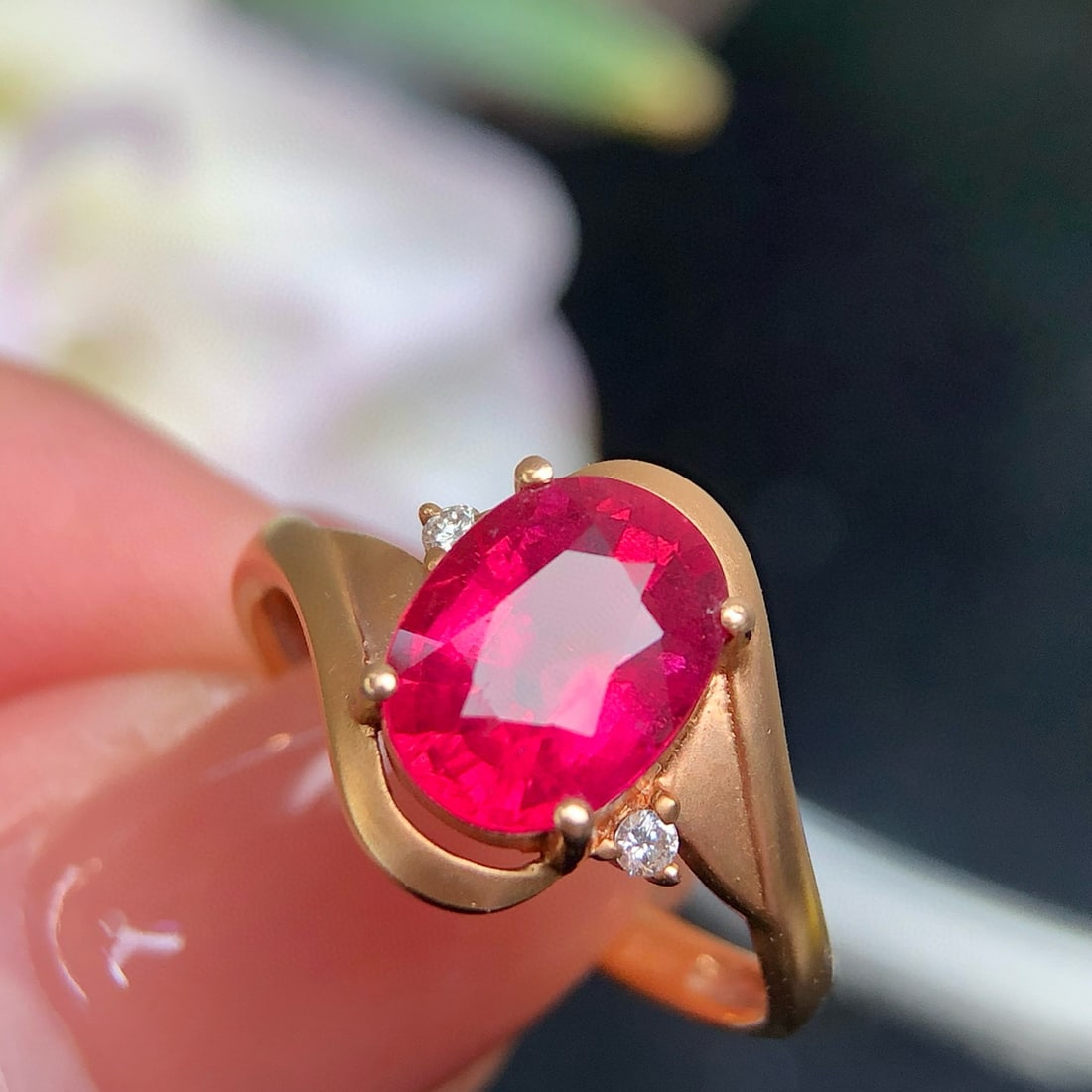 14k Gold 2.46 Ct Natural Tourmaline & Diamond Ring - 4