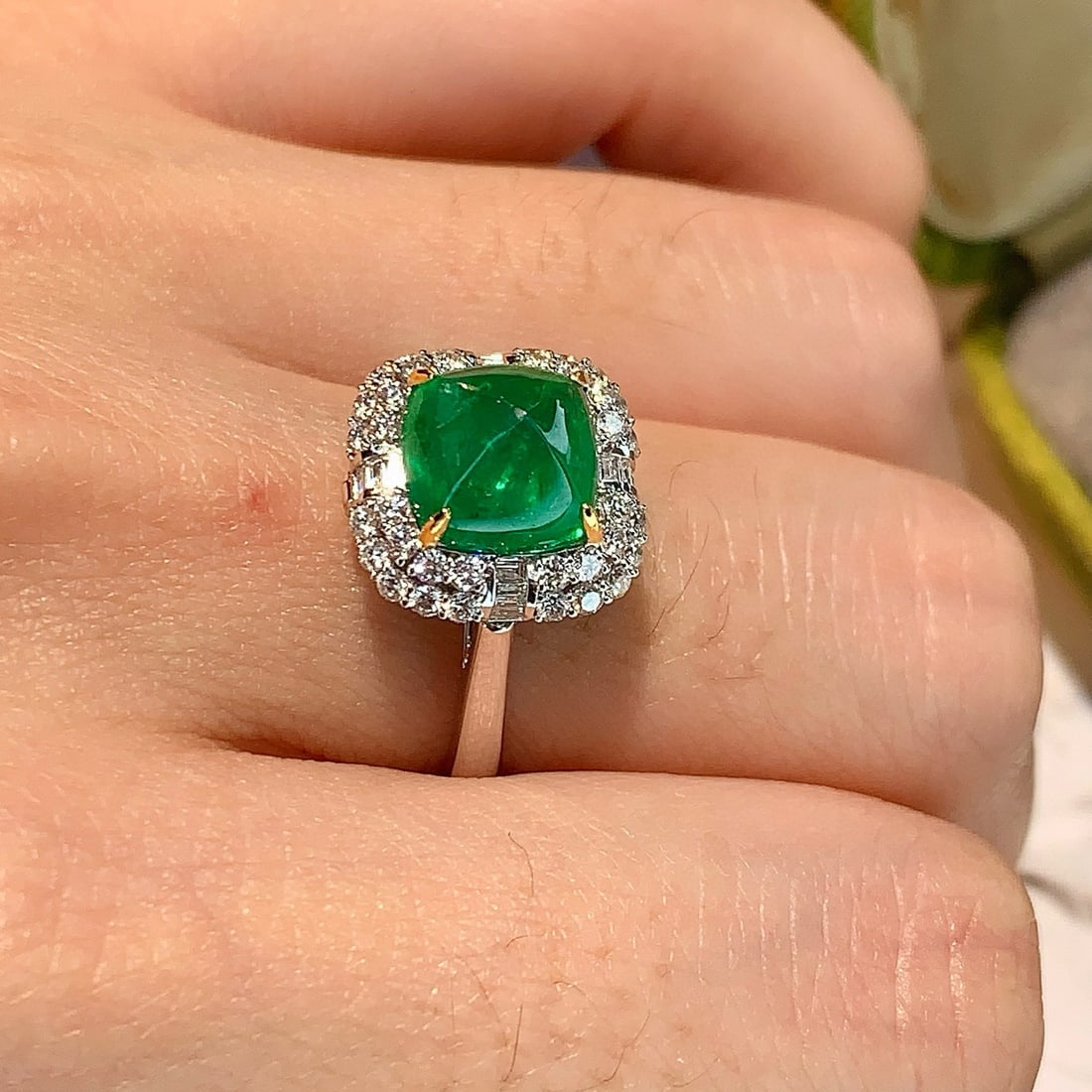14k Gold 2.82 Ctw Natural Emerald & Diamond Ring - 8