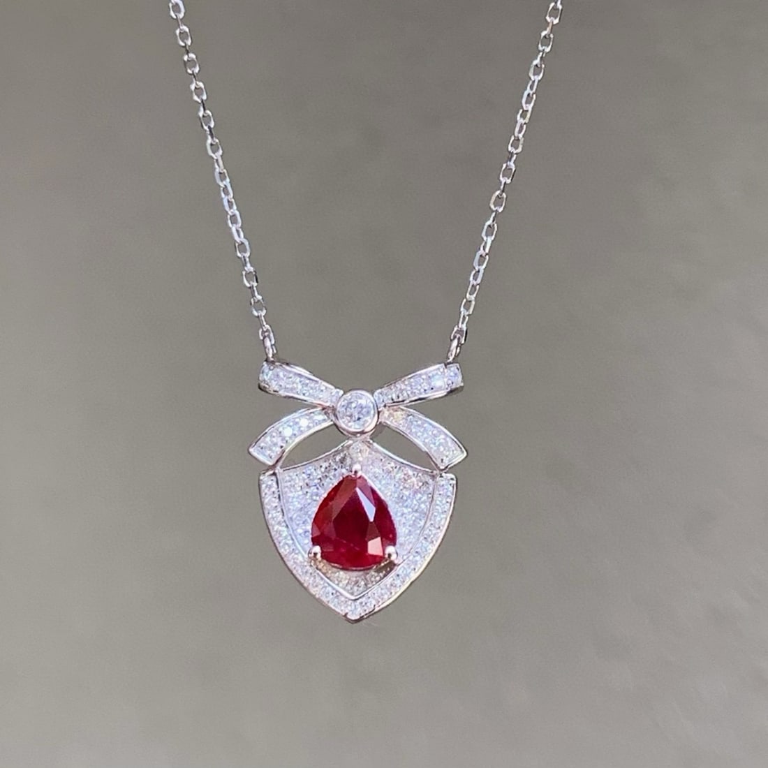 14k Gold 1.12 Ctw Natural Ruby & Diamond Pendant( Without Chain ) - 4