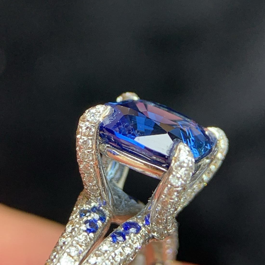 14k Gold 2.80 Ctw Natural Sapphire & Diamond Ring - 5