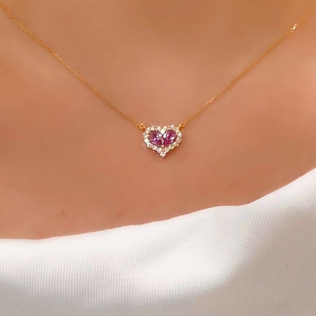 14k Gold 1.23 Ctw Natural Sapphire & Diamond Pendant( Without Chain ) - 3