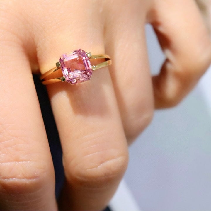 14k Gold 2.63 Ct Natural Tourmaline & Diamond Ring - 4
