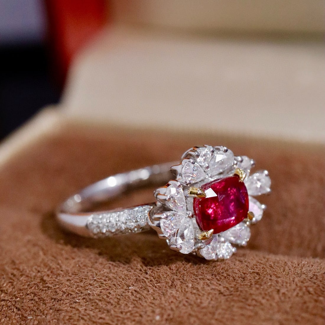 14k Gold 1.12 Ctw Natural Ruby & Diamond Ring - 2