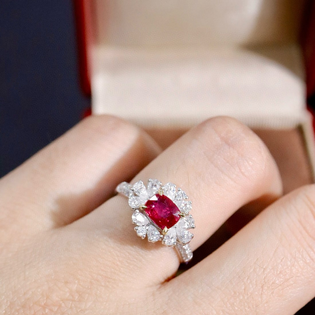 14k Gold 1.12 Ctw Natural Ruby & Diamond Ring - 6