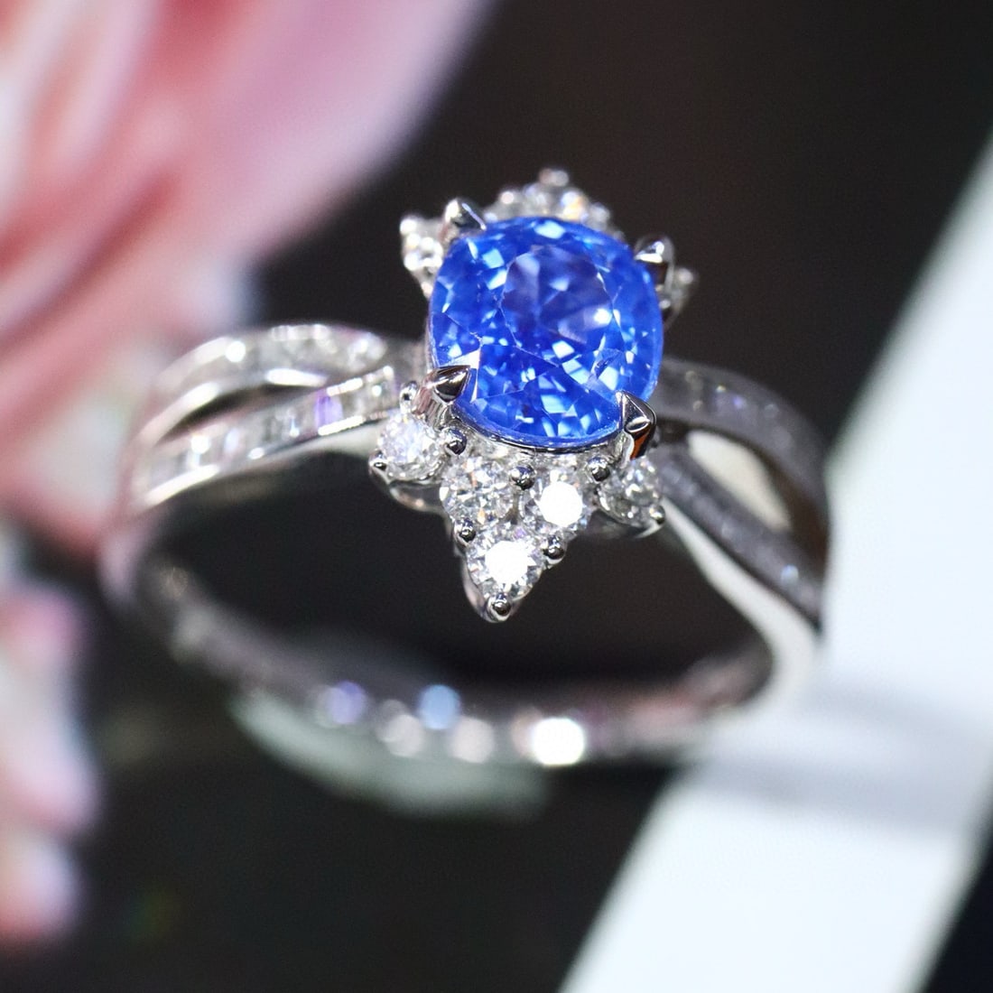14k Gold 1.53 Ctw Natural Sapphire & Diamond Ring - 2