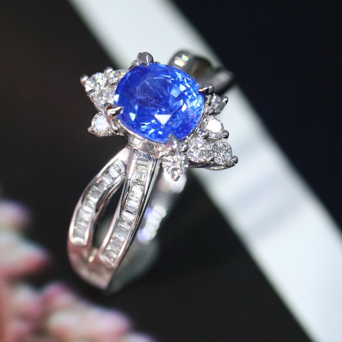14k Gold 1.53 Ctw Natural Sapphire & Diamond Ring - 3