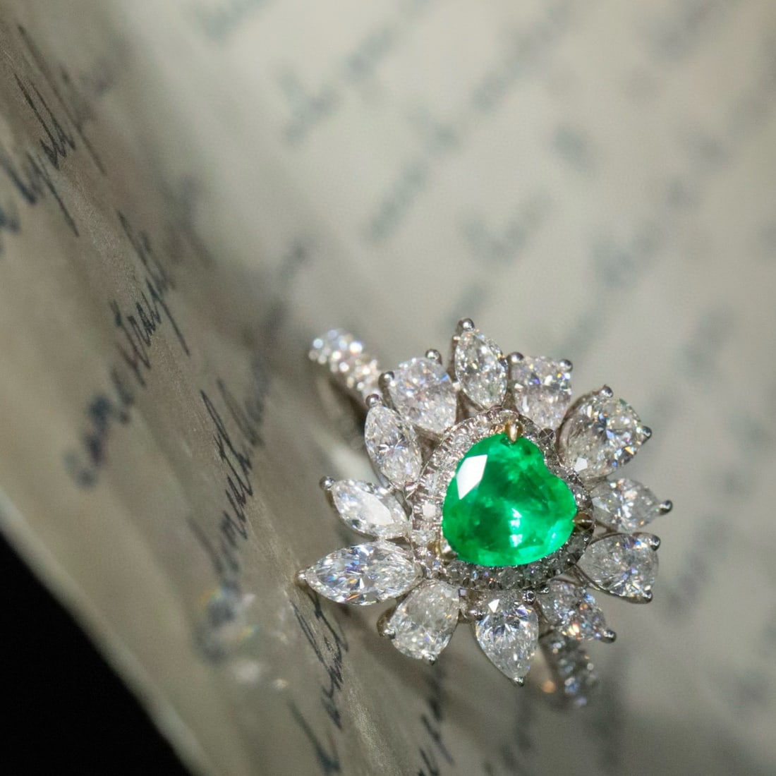 14k Gold 1.58 Ctw Natural Emerald & Diamond Ring - 2