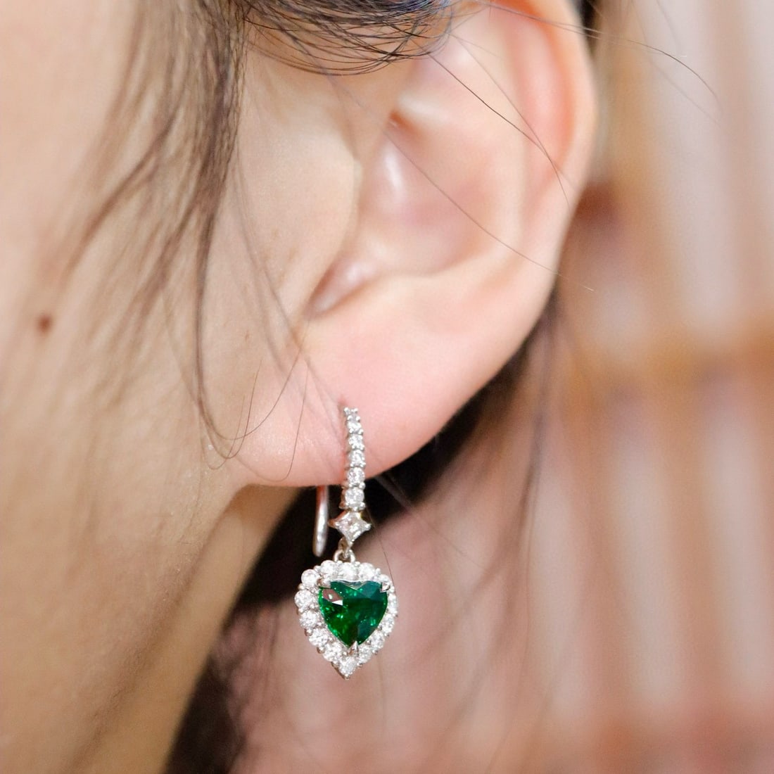14k Gold 3.10 Ctw Natural Tsavorite & Diamond Earrings - 3