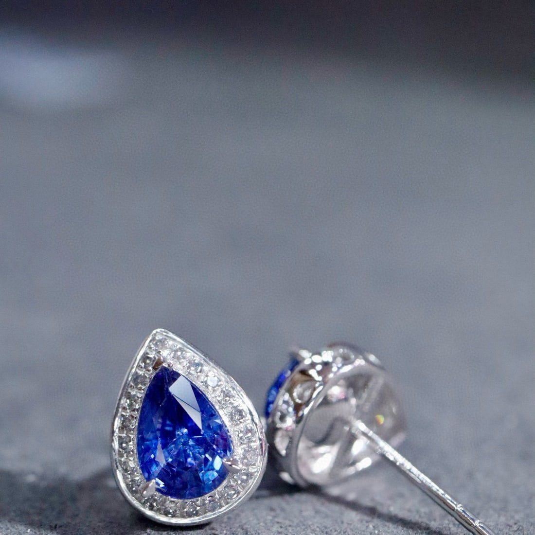 14k Gold 2.16 Ctw Natural Sapphire & Diamond Earrings - 3