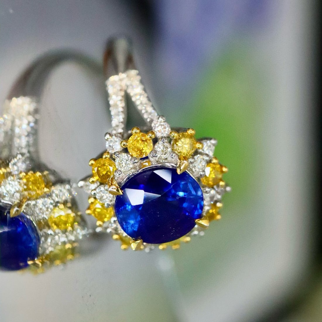 14k Gold 2.12 Ctw Natural Sapphire & Diamond Ring - 5