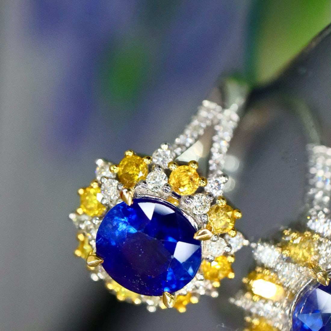 14k Gold 2.12 Ctw Natural Sapphire & Diamond Ring - 6