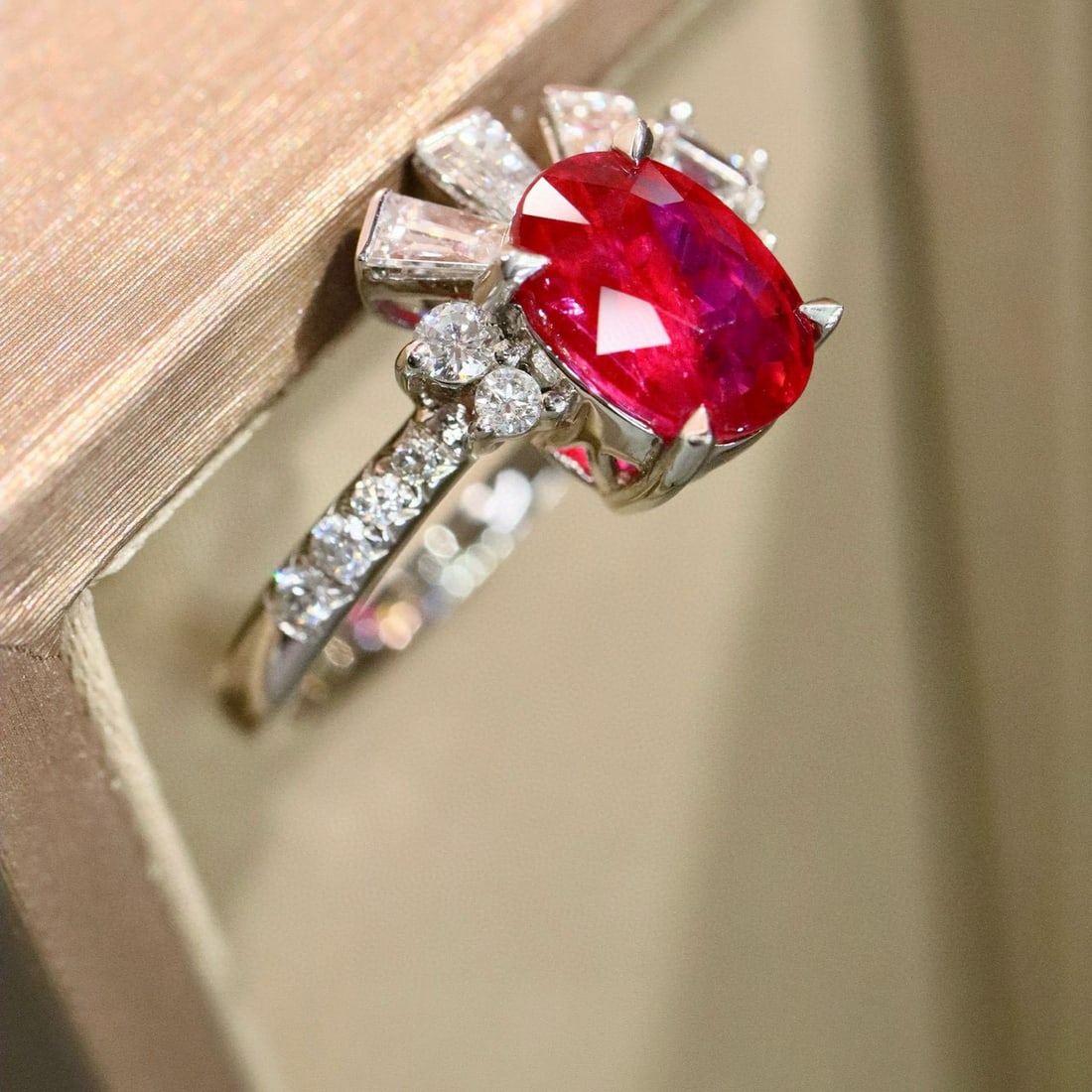 14k Gold 2.59 Ctw Natural Ruby & Diamond Ring - 2