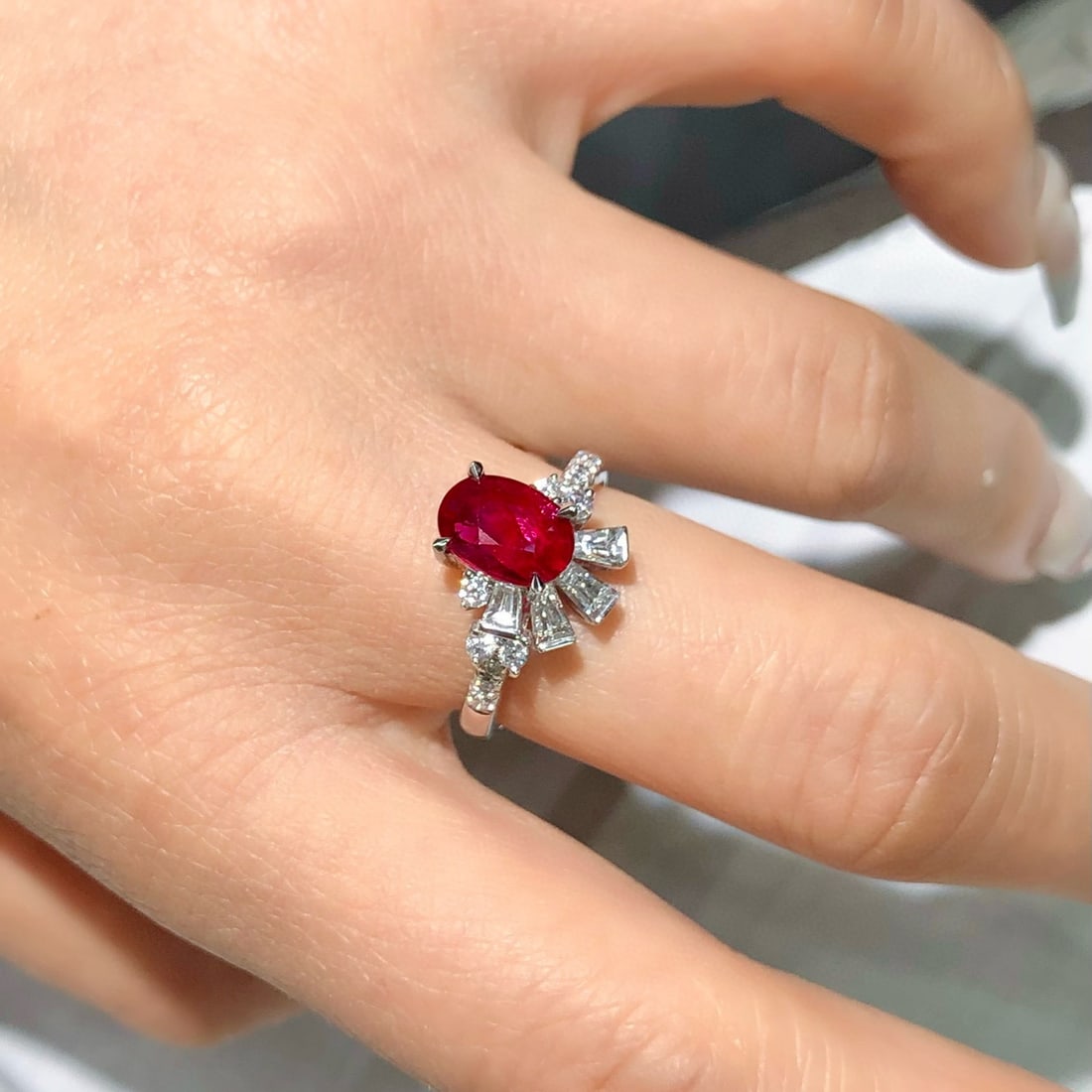 14k Gold 2.59 Ctw Natural Ruby & Diamond Ring - 3