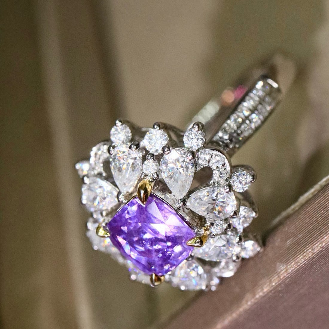 14k Gold 1.46 Ctw Natural Sapphire & Diamond Ring - 3