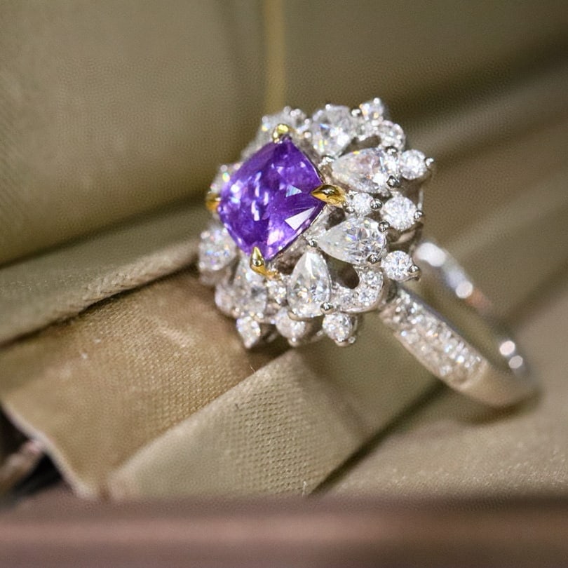 14k Gold 1.46 Ctw Natural Sapphire & Diamond Ring - 6