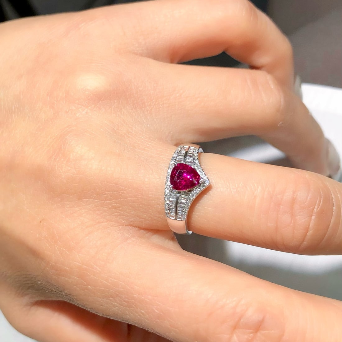 14k Gold 1.39 Ctw Natural Ruby & Diamond Ring - 4