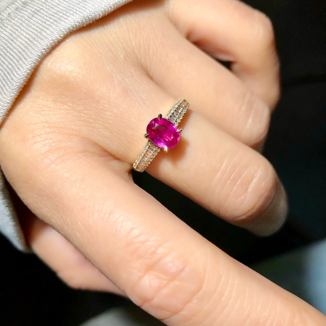 14k Gold 1.26 Ctw Natural Ruby & Diamond Ring - 5