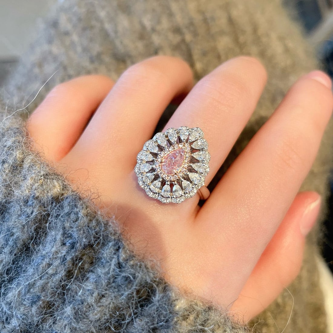 14k Gold 1.54 Ctw Natural Pink Diamond & Diamond Ring - 3