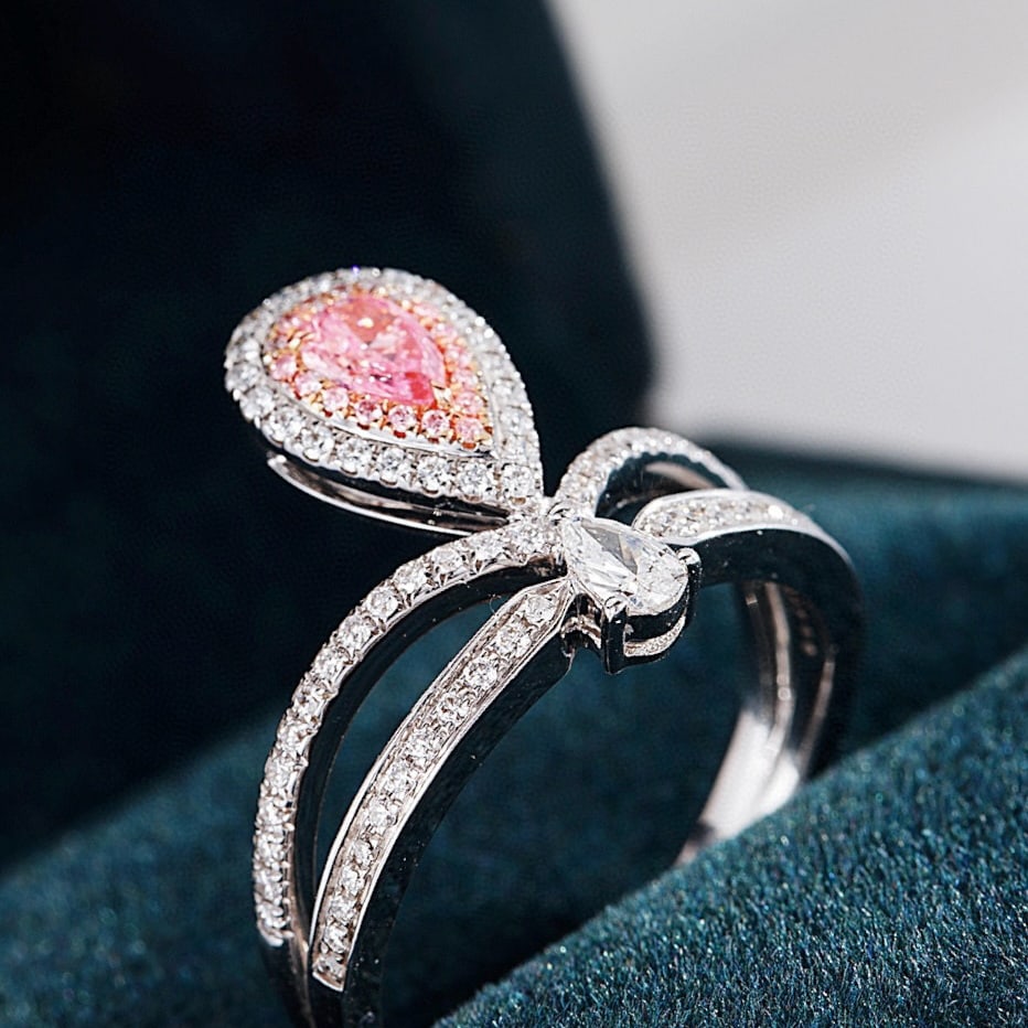 14k Gold 0.56 Ctw Natural Pink Diamond & Diamond Ring - 2