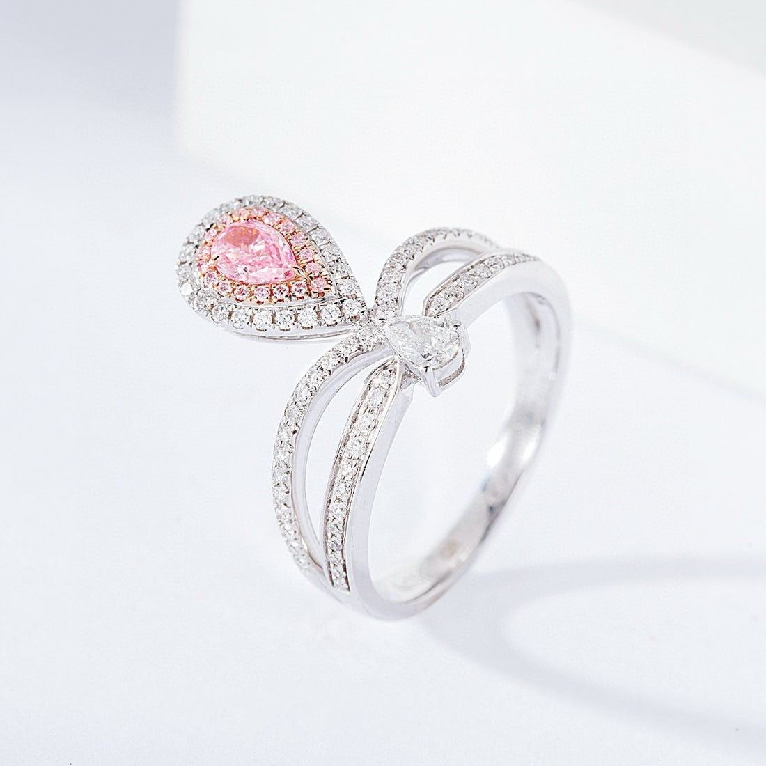 14k Gold 0.56 Ctw Natural Pink Diamond & Diamond Ring - 3
