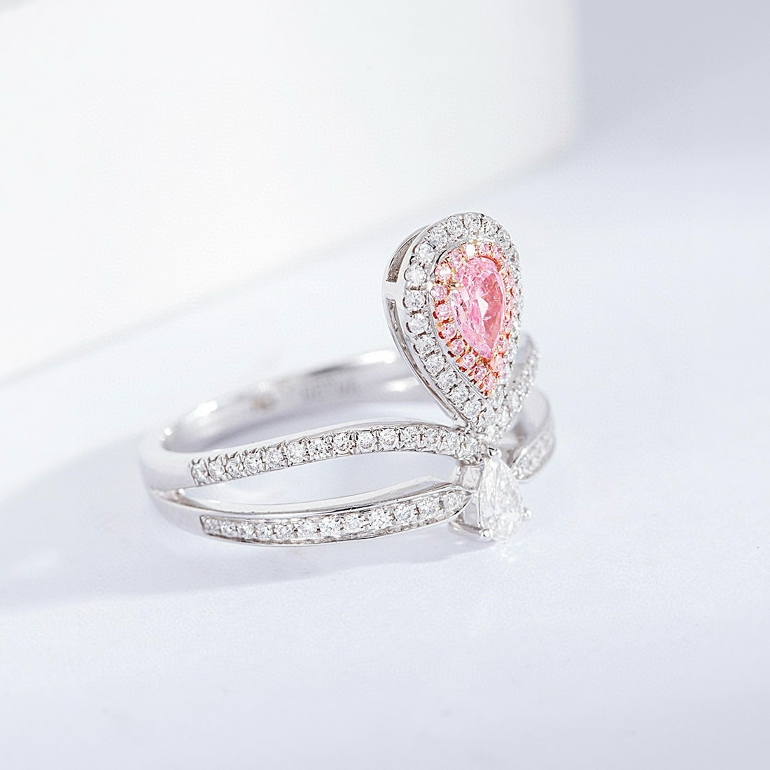 14k Gold 0.56 Ctw Natural Pink Diamond & Diamond Ring - 4