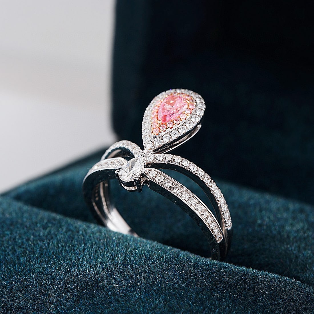 14k Gold 0.56 Ctw Natural Pink Diamond & Diamond Ring - 5
