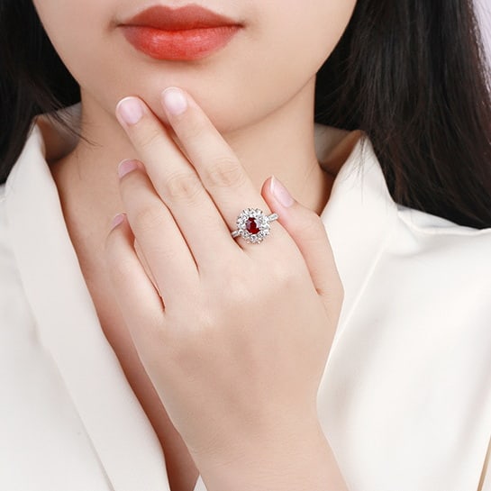14k Gold 1.61 Ctw Natural Ruby & Diamond Ring - 4