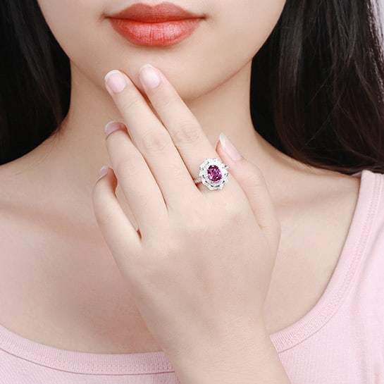 14k Gold 1.61 Ctw Natural Ruby & Diamond Ring - 8