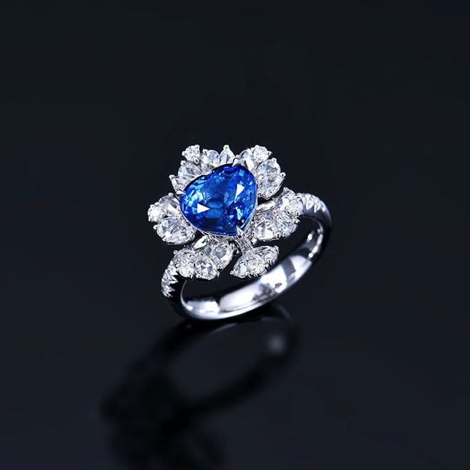 14k Gold 4.29 Ctw Natural Sapphire & Diamond Ring/pendant( Without Chain ) - 4