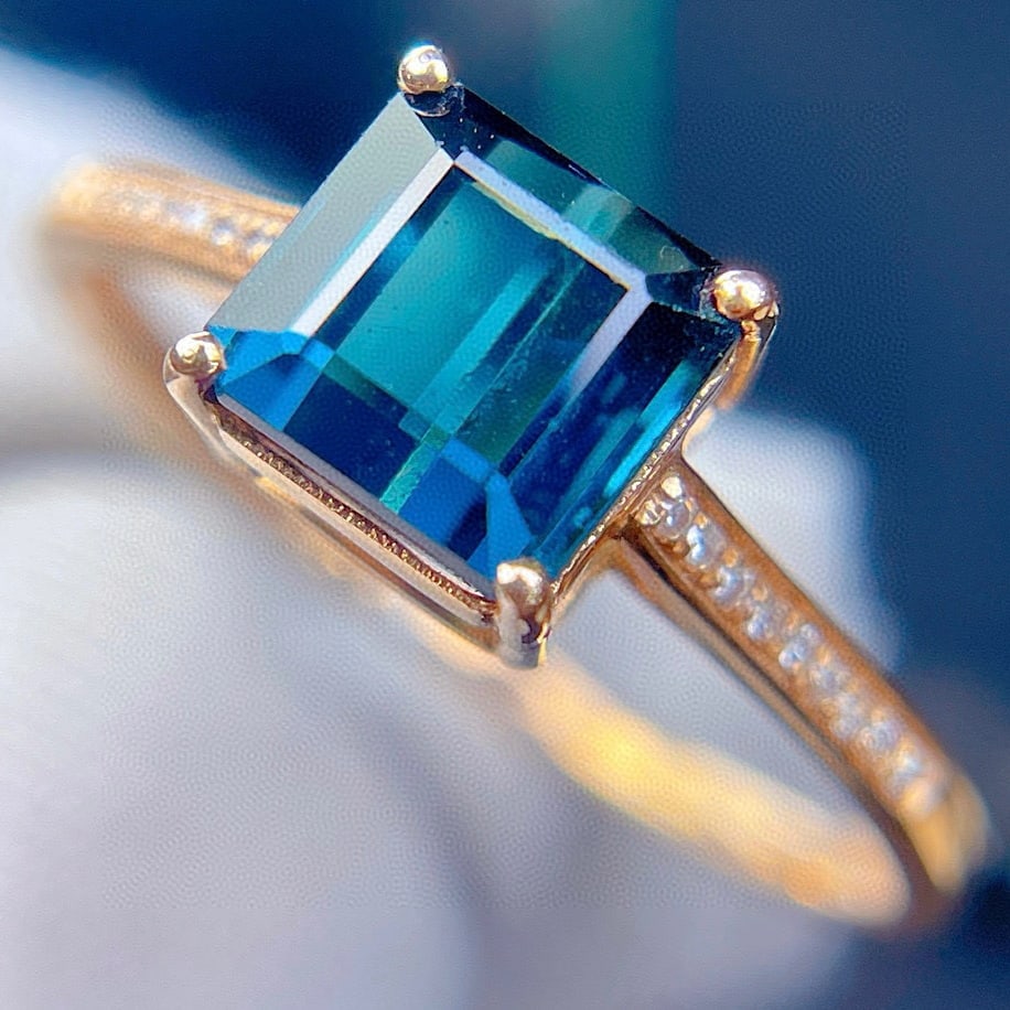 14k Gold 2.45 Ct Natural Tourmaline & Diamond Ring - 5