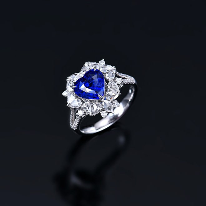14k Gold 3.00 Ctw Natural Sapphire & Diamond Ring/pendant( Without Chain ) - 4
