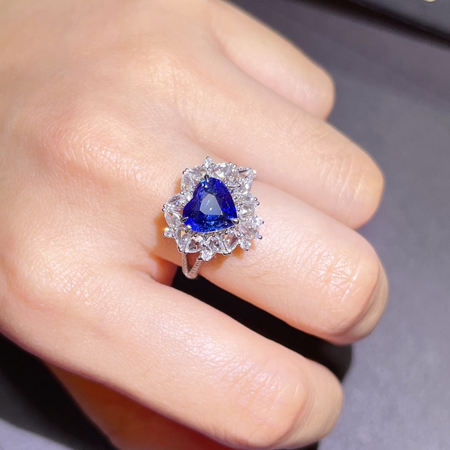 14k Gold 3.00 Ctw Natural Sapphire & Diamond Ring/pendant( Without Chain ) - 7