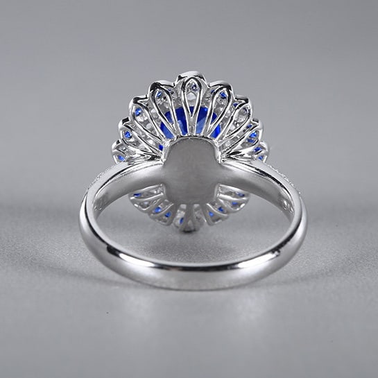 14k Gold 2.85 Ctw Natural Sapphire & Sapphire Ring - 3