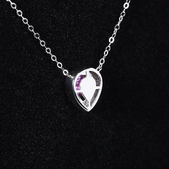 14k Gold 0.83 Ct Natural Padparadscha Sapphire Necklace - 2