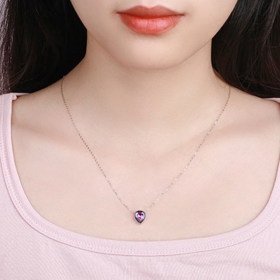 14k Gold 0.83 Ct Natural Padparadscha Sapphire Necklace - 3
