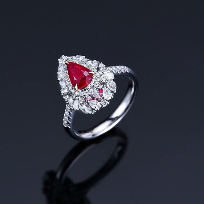 14k Gold 1.93 Ctw Natural Ruby & Diamond Ring/pendant( Without Chain ) - 2